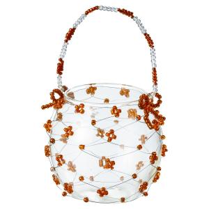 LEOタカオカ Ｔ−568 ビ−ズバッグ オレンジ T-568OR 花器 花瓶 ガラス花器