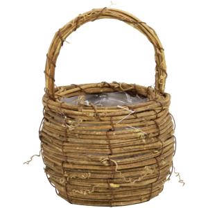 かご ベース とりよせ品 ヒゲヅルバイン丸カゴ手付 バスケット 花かご