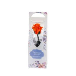 日限定07 プリザーブド フロールエバー ショートステムローズ タンジェリンオレンジ FL072025-29 プリザーブドフラワーギフト バラ1輪