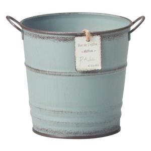 特価 友膳 レグリーズバケットＬＬＢＬ MH1539 植木鉢 おしゃれ ガーデニング 園芸用品 フラワーポット アイアン ブリキ鉢