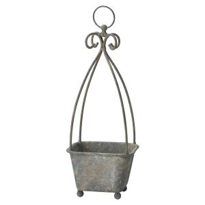 特価 友膳 ハングスクエアポットDGY UF535 植木鉢 おしゃれ ガーデニング 園芸用品 フラワーポット アイアン ブリキ鉢