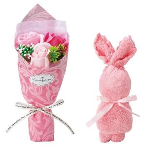 ソープフラワー 松野ホビー ウサギタオル＆シャボンフラワーセット ピンク GM-5469 ソープフラワー ソープフラワー完成品