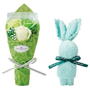 ソープフラワー 松野ホビー ウサギタオル＆シャボンフラワーセット グリーン GM-5472 ソープフラワー ソープフラワー完成品