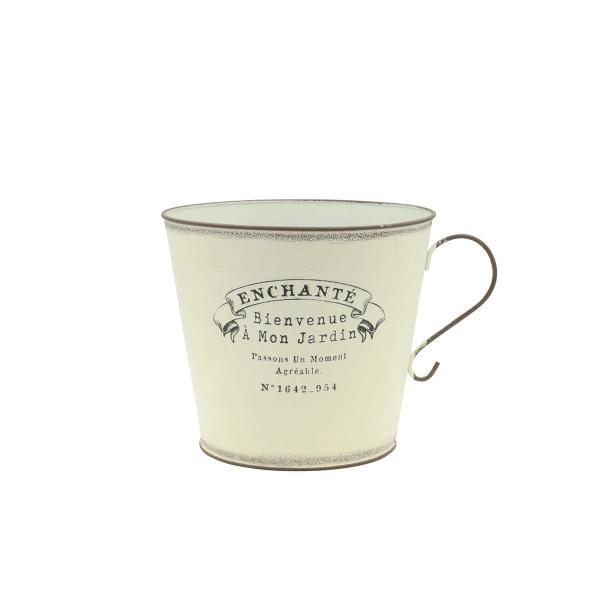 CARNAC アンシャンテブリキカップ5-WH ホワイト HSM80WH 植木鉢 おしゃれ ガーデニ...
