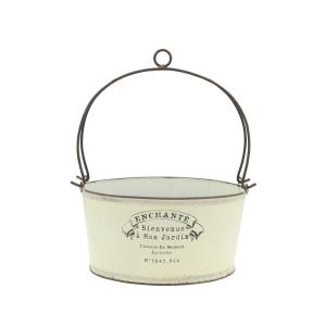 CARNAC アンシャンテブリキアレンジS-WH ホワイト HSM84WH 植木鉢 おしゃれ ガーデニング 園芸用品 フラワーポット アイアン ブリキ鉢