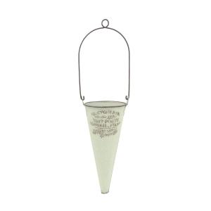 CARNAC ニュイポルテハンギングコーンWH ホワイト HSNT13WH 園芸用品 植木鉢 フラワーポット アイアン ブリキ鉢