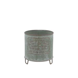 CARNAC ニュイポルテラウンドフットS-GR グリーン HSNT09GR 園芸用品 植木鉢 フラワーポット アイアン ブリキ鉢