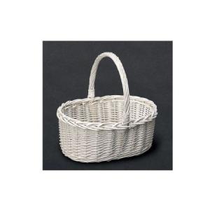 カルチベーター 漂白柳手付楕円大籠 018149 花器 花瓶 バスケット 花かご