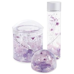 日限定07 エルベール 固まるハーバリウムで作る 綿棒ケースと小物3点セット パープル QKS-2B 3セット 固まるハーバリウム シリコン樹脂 作成キット