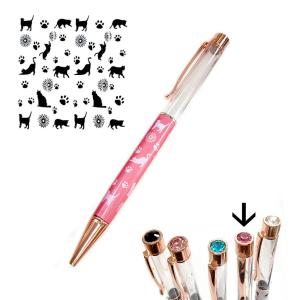 日限定07 パーツワールド ハーバリウムボールペン ネコ柄 ももいろ ハーバリウム ボールペン ボールペン