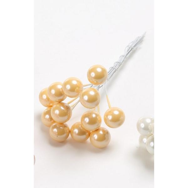 ビダヤコム 12ＭＭパールベリー 144本 袋  シャンパン JS0021-138CHAM 造花実物...