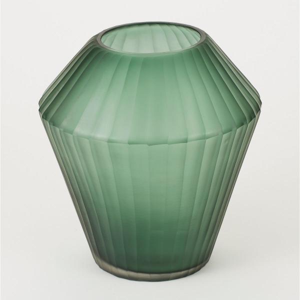 ビダヤコム フロストガラスベース グリーン JS0032-024G 花器 花瓶 ガラス花器