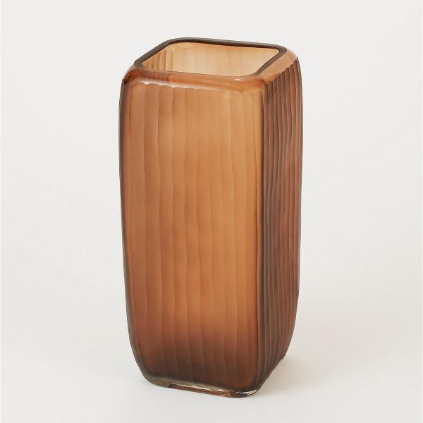 ビダヤコム フロストガラスベース ブラウン JS0033-008BR 花器 花瓶 ガラス花器