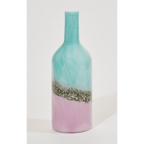 ビダヤコム マーブルガラスベース パープル JS0038-017PP 花器 花瓶 ガラス花器