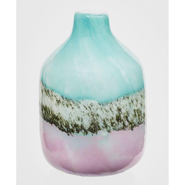 ビダヤコム マーブルガラスベース パープル JS0039-017PP 花器 花瓶 ガラス花器