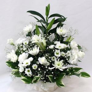 供花 白ユリと白菊のお供えアレンジの詳細画像3