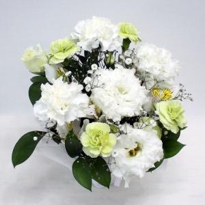 供花 ホワイト・グリーンの清楚なお供えアレンジメントの詳細画像2