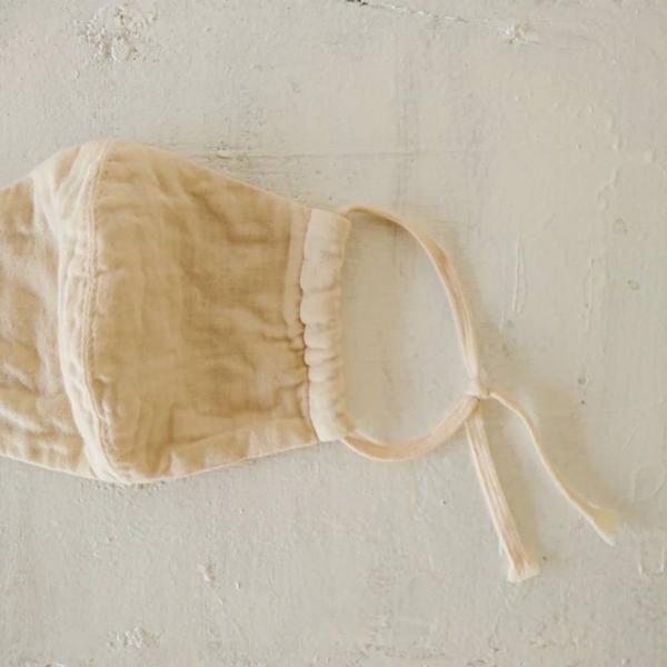 布マスク 草木染め 華布×しぜんと私 Mサイズ オーガニックコットン 日本製 薄地 無地