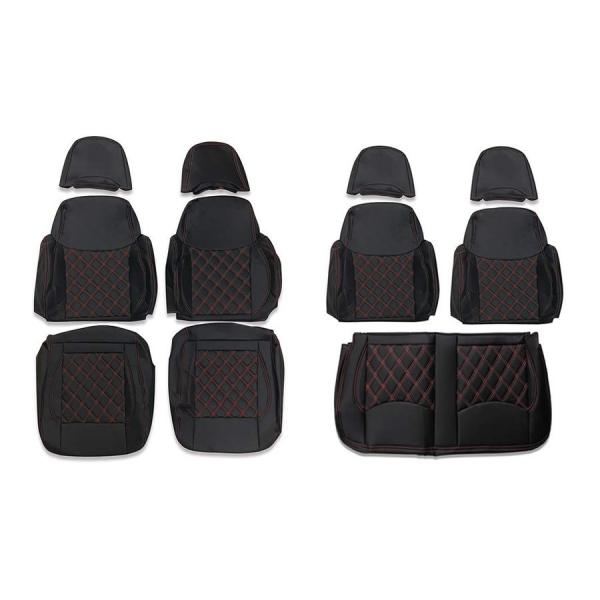 シートカバー ジムニー JB64 ジムニーシエラ JB74 キルティング ダイヤキルト レッドステッ...