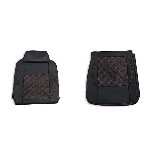 日野 レンジャープロ シートカバー 艶無し 黒 助手席 ダイヤモンドステッチ レッド AP-CV01...