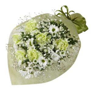 花キューピット 花束-511220（オレンジバラと赤い実の花束）花