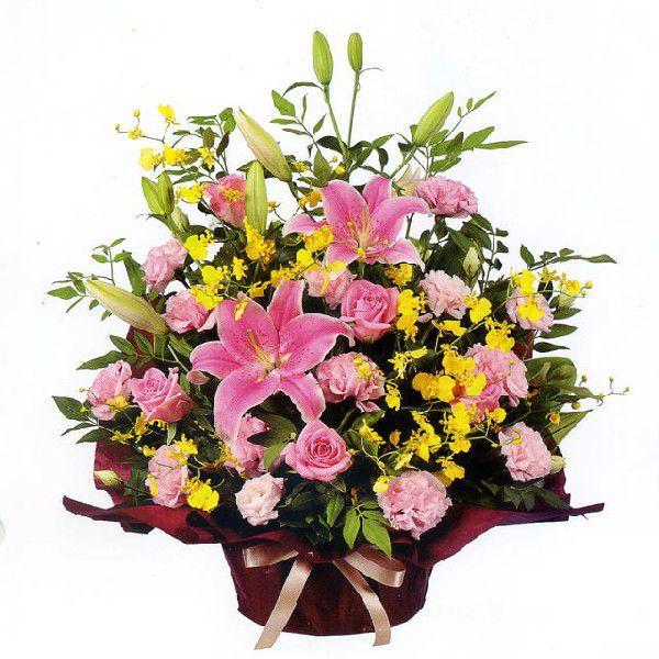 アレンジメント-511511 （ピンク系のお花が中心のアレンジメント）花キューピット商品