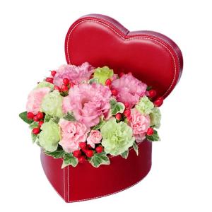 ハートバックブーケ ブートニア付き ピンク ハート型 前撮り 海外