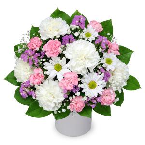 花キューピット 花束-511220（オレンジバラと赤い実の花束）花