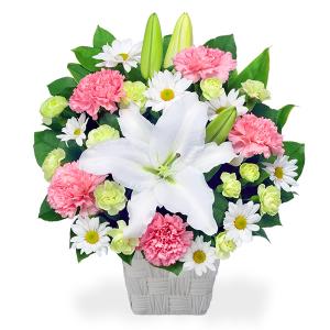 花キューピット オレンジバラの華やかなフラワーアレンジメント 送料