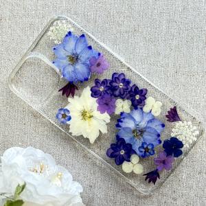 ほぼ全機種対応 押し花 スマホケース No.608】ハンドメイドの押し花