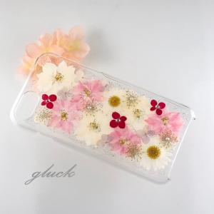 ほぼ全機種対応 押し花 スマホケース No.504】ハンドメイドの押し花