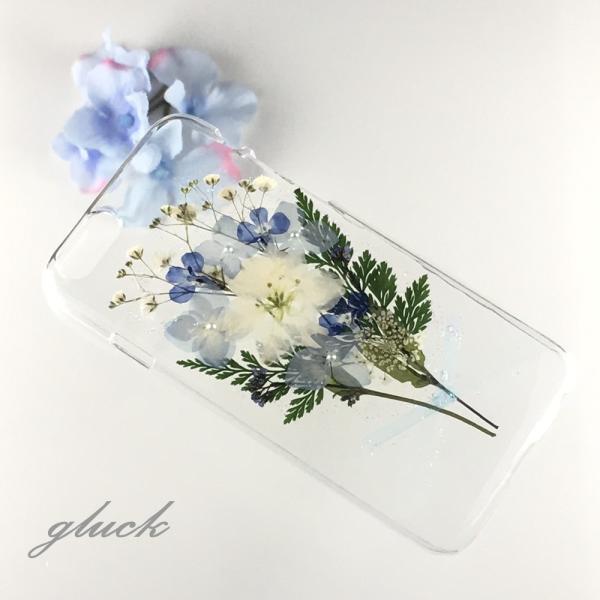 【ハンドメイドの 押し花 iPhone ケース NO.636】押し花＆レジン アイフォンケース 花柄...