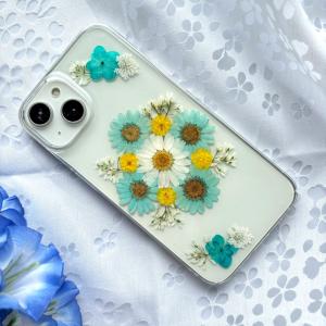 ほぼ全機種対応 押し花 スマホケース No.608】ハンドメイドの押し花