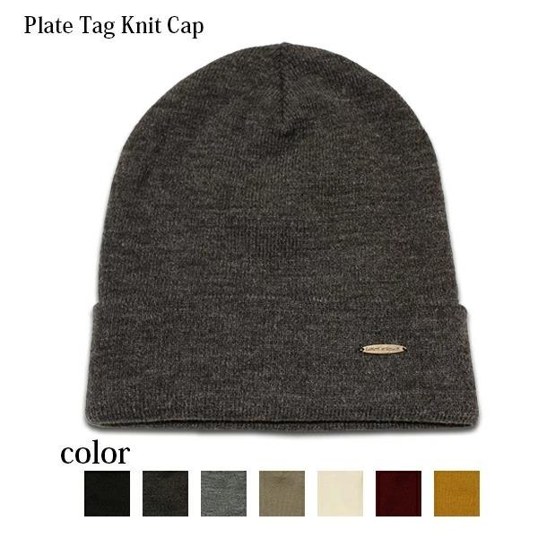 メンズ ニット帽 秋 冬 おしゃれ ハイゲージ メタルプレート 大人 カジュアル シンプル グレー ...