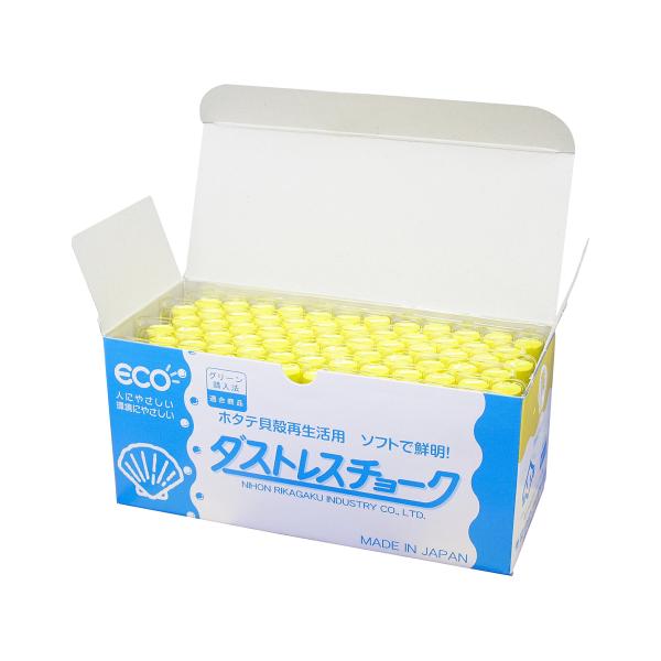 日本理化学 ダストレスチョーク DCC-72-Y 黄 72本