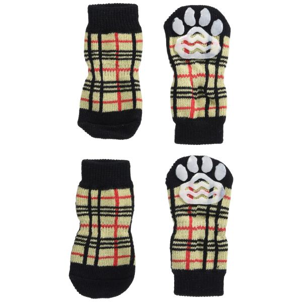 ランジュ (L'ange) DOG SOCKS check beige L サイズ