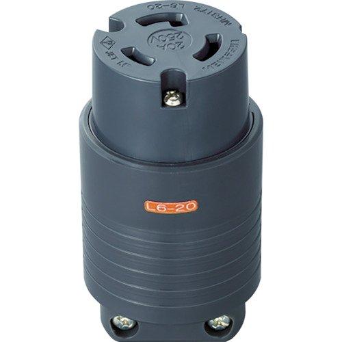 明工社 接地2P 20A引掛コネクターボデー 20A 250V (黒) (L6-20R 準拠) MH...