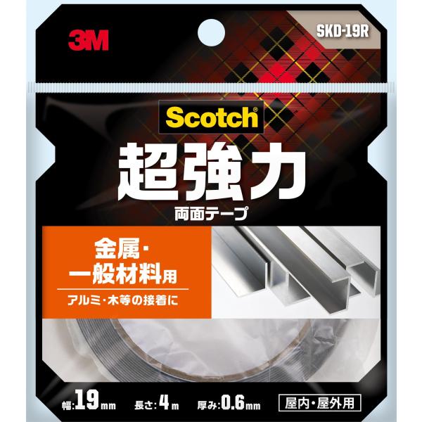 3M 両面テープ 超強力 金属 一般材料用 幅19mm 長さ4ｍ スコッチ SKD-19R セミロン...