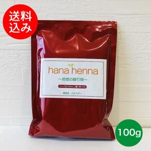 【メール便送料無料】hana henna ハナヘナ マホガニーブラウン（濃い茶）HM  100g ヘナ白髪染め 天然100%ヘナ ＊イヤーキャップ付き