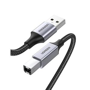 UGREENプリンターケーブル1mUSB2.0TypeBケーブル高耐久性ナイロン編みCanon/Epson/Brother/HPなどのプリンスキ