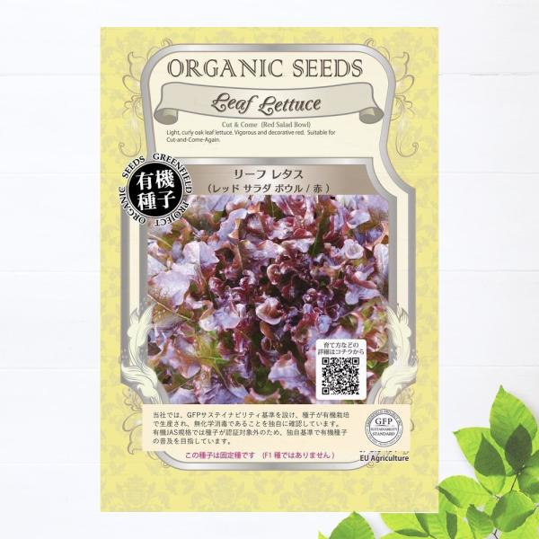 有機種子 リーフレタス 種 (レッドサラダボウル 赤) Sサイズ 0.6ｇ(約800粒） 種蒔時期 ...