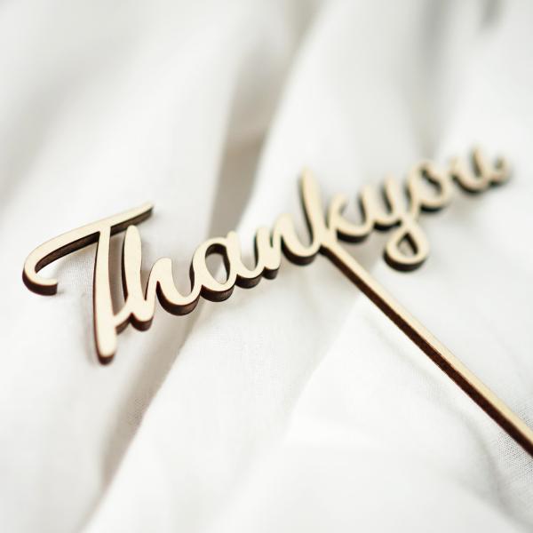 ケーキトッパー Thankyou ありがとう サンキュー 英語 木製 おしゃれ かわいい 父の日 母...