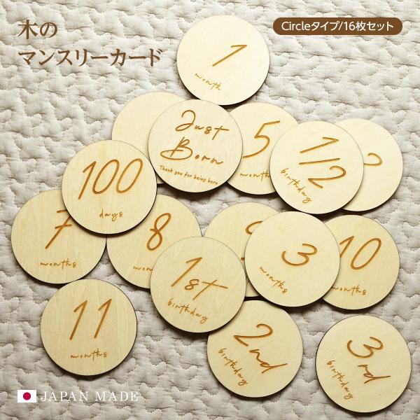 マンスリーカード 円形 丸 Circle 16枚セット 誕生日 バースデー フォト 毎月使える ニュ...