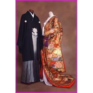 色打掛 本金西陣織 赤地小桜金箔鶴 色打掛 本金西陣織 赤地小桜金箔鶴 - メルカリ