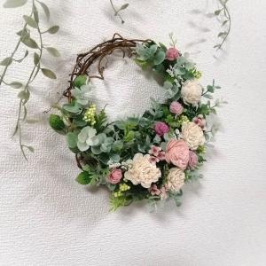 ◆ソラフラワーのハーフムーンリース【B】◆アー...の詳細画像1
