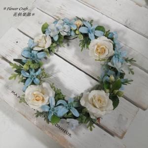 ◆ミニバラのリース直径17cm◆アーティフィシャルフラワー リース 壁掛け 造花 花倶楽部 プレゼント