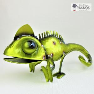 置物 おしゃれ オブジェ インテリア ブリキ リザード イエローグリーン ユニーク かわいい ハンドメイド ギフト プレゼント アイアン トカゲ｜hanakyu