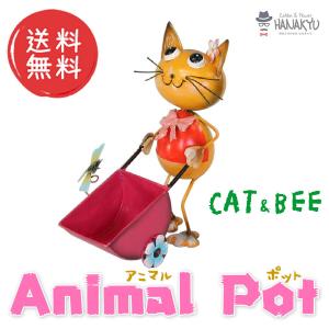 アニマルポット フラワーポット 猫 ねこ かわいい おしゃれ ガーデニング 庭 クーポンあります メーカー直送 送料無料｜hanakyu