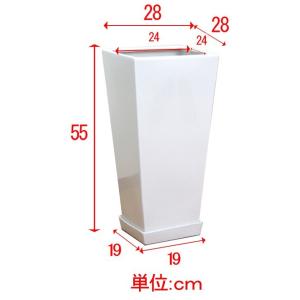 10号角高陶器鉢(白) A-026 【用土別売...の詳細画像2