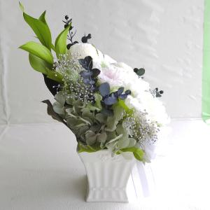 プリザーブドフラワー 仏花 お供え 花 白 お...の詳細画像3